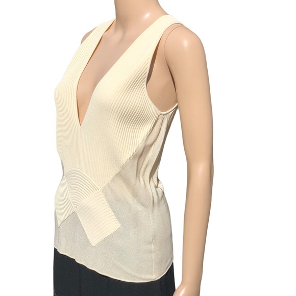 Giorgio Armani NWT ivory knit and sheer top Sz 12 - Picture 4 of 16